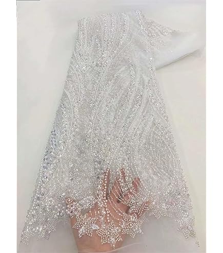 beaded bridal dresses Bridal Wedding Dress Fabric - Beaded Mesh Lace main image 1