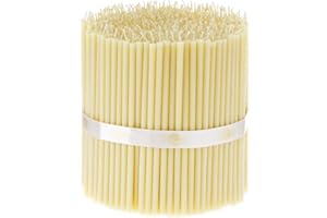 Danilovo Thin Taper Beeswax Candles - Honey-Scented, Decorative Candles Ideal for Birthday Decoration or Church Prayers - Whi