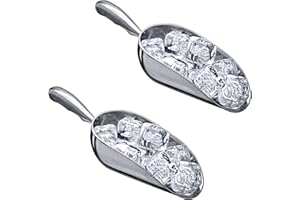 Amazing Abby - Elsa - 12-Ounce Aluminum Ice Scoops (Set of 2), Cast Aluminum Utility Scoops, Food-Grade, Good for Home and Commercial Use, NOT Dishwasher-Safe, Hand-Wash Recommended