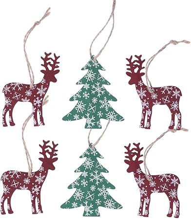 Albero Di Natale Legno Da Appendere.Bestoyard Addobbi Albero Di Natale Legno Fette Di Legno Forma Albero Di Natale Renne Decorazioni Natale Da Appendere Natale Etichette Regalo 6 Pezzi Amazon It Casa E Cucina