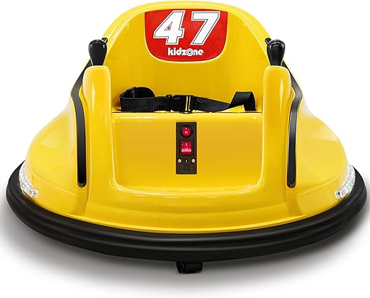 Kidzone Race 47 74 Ride On Bumper Car Toy For Toddlers Aged 3 6v Battery Powered With Light For Boys Girls Yellow Amazon Ca Home Kitchen