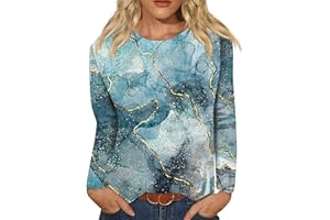 BARNRAE Vintage Tees for Women Women's Fashion Casual Round Neck Long Sleeve Printed T-Shirt Top