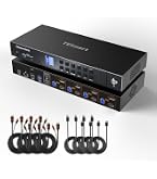 Amazon.com: TESmart 4 Port KVM Switch Dual Monitor DisplayPort