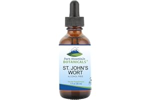 Pure Mountain Botanicals St Johns Wort Tincture – Kosher Liquid St. John’s Wort Alcohol-Free Extract 500mg Vegan Supplement