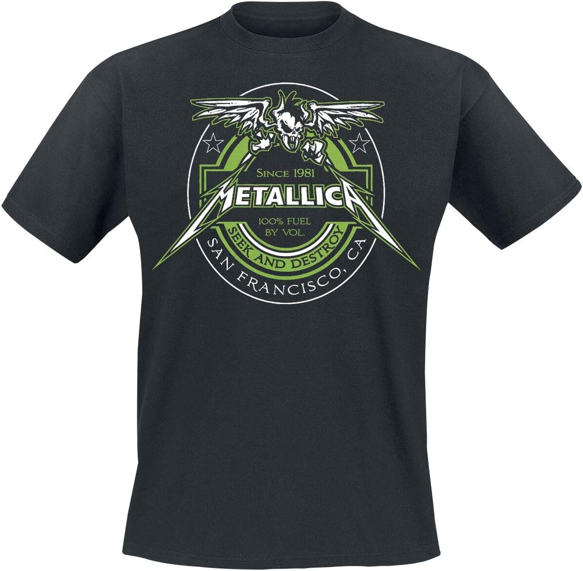 Metallica 100% Fuel - Seek and Destroy Men T-Shirt Black 4XL, 100% Cotton, Regular