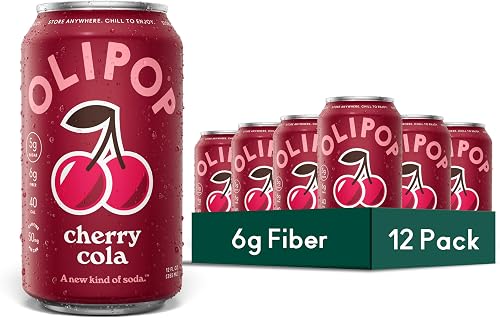 OLIPOP refresco prebiótico Cherry Cola, con fibra y botánicos, sin — Refrescos