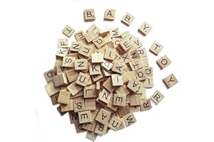 QMET 1000 Scrabble Letters for Crafts - Wood Scrabble Tiles - DIY Wood Gift Decoration - Making Alphabet Coasters and Scrabble Crossword Game