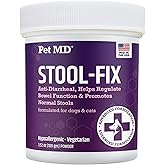 Pet MD Stool-Fix - Powdered Clay Anti Diarrhea for Dogs &amp; Cats - 100g | Anti Diarrheal Supplement for Upset Stomach Relief - Cat and Dog Stool Hardener - Promotes Normal Stool
