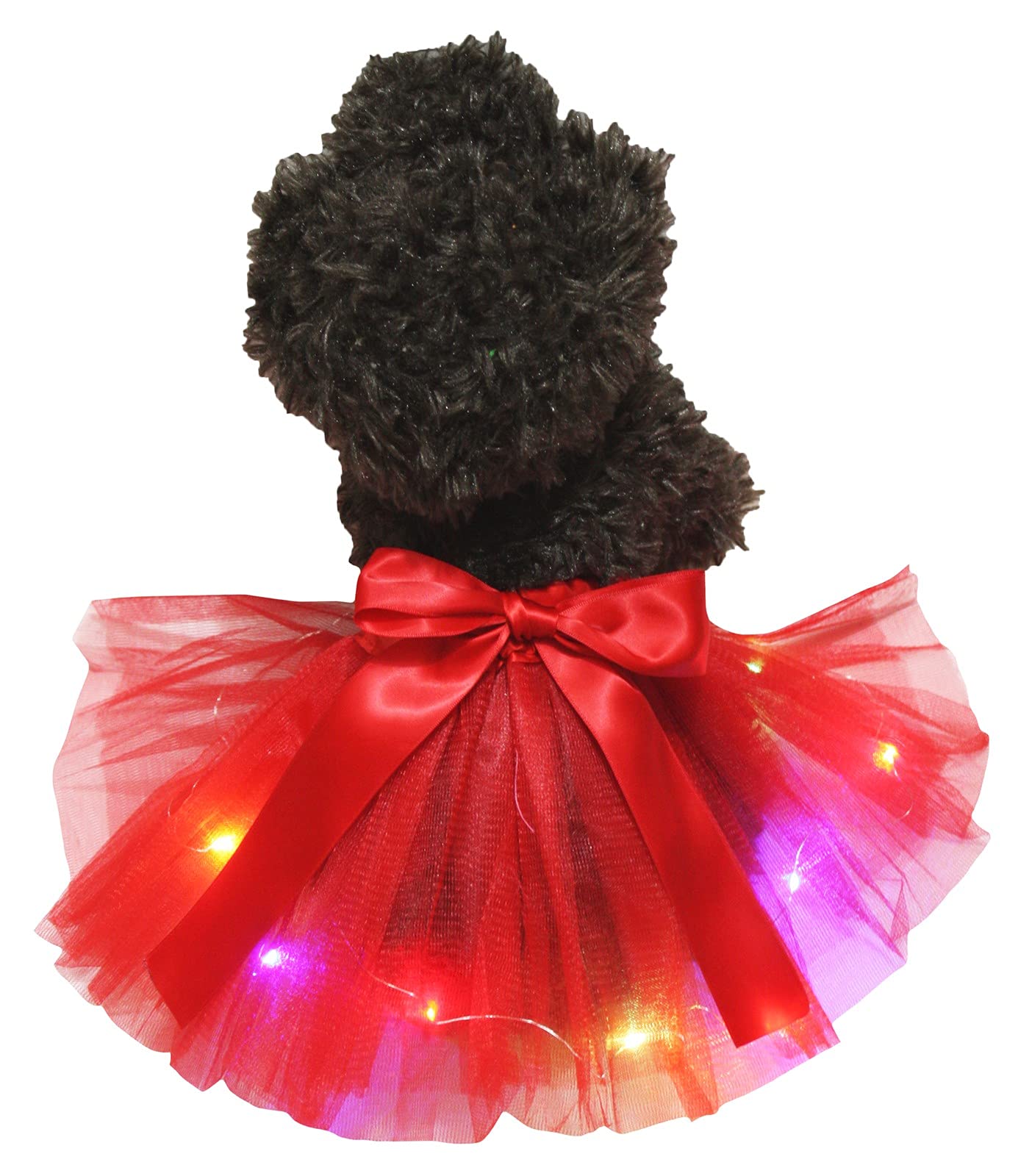 Petitebelle Single Color LED Lighting Puppy Dog Tutu (Red, Small)