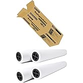 24’’ x 150’ Plotter Paper (New and Premium 4 Rolls) 20 lb Uncoated 96 Bright White (75 GSM with 2’’ Core) CAD Paper Rolls For