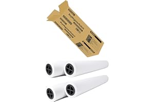 BUYREGISTERROLLS 24’’ x 150’ Plotter Paper (New and Premium 4 Rolls) 20 lb Uncoated 96 Bright White (75 GSM with 2’’ Core) CAD Paper Rolls For Engineers, Architects, Copy Service Shops w/Inkjet Printers