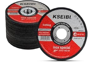 KSEIBI 50 Pack 4 1/2 Cut Off Wheels for Cutting Metal Stainless Steel 0.040" Thickness, 7/8" Arbor, Type 41 Ultra Thin Angle Grinder Wheel 646004 Cut-Off Disc