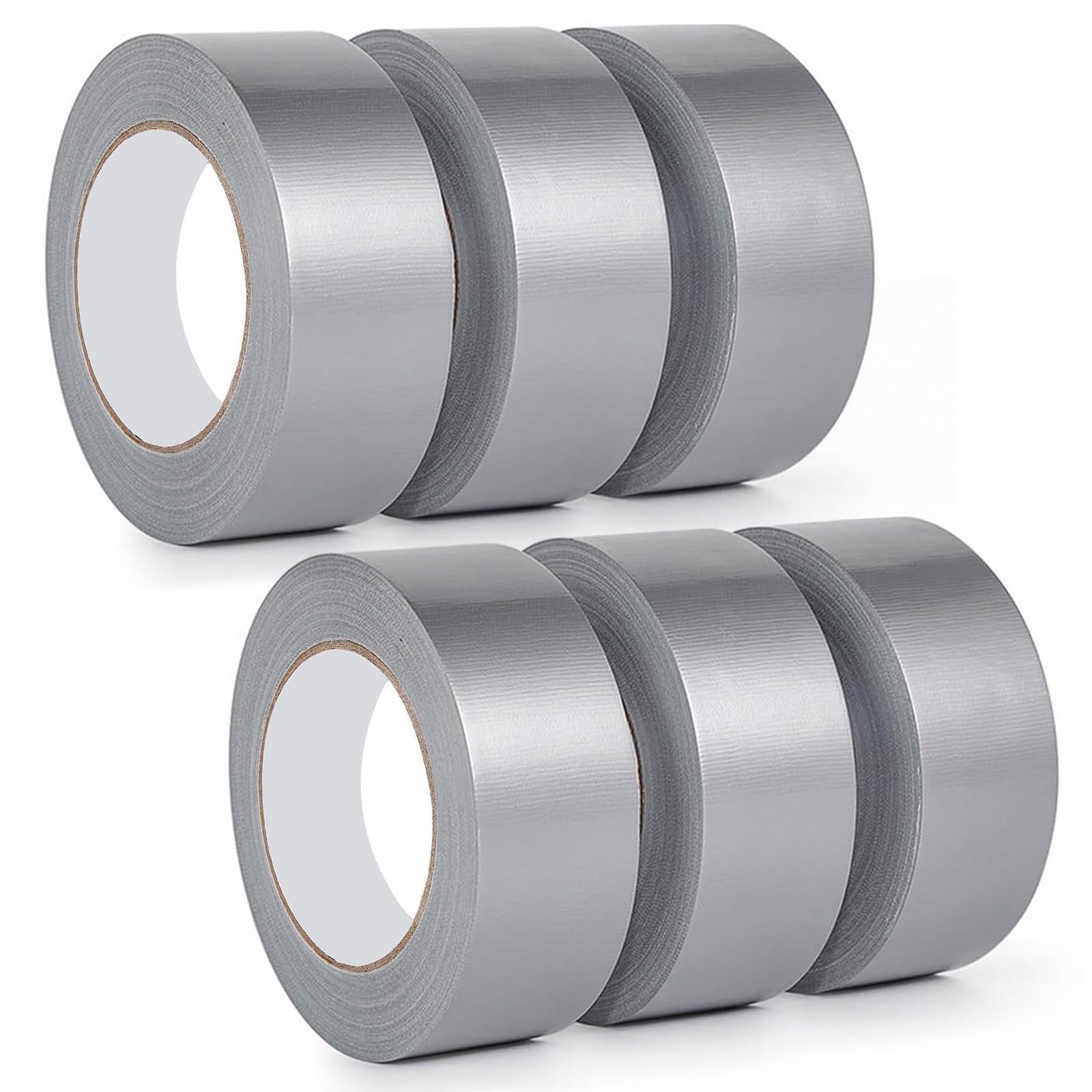 Safero Pack of 6 Silver Duct Tape 48mm X 45 Meter | Strong Adhesive Gaffer Tape Water Resistance | Grey Tape Ideally Used to Repair Wrap Strong Packing Boxes | Cloth Tape for Indoor/Outdoor