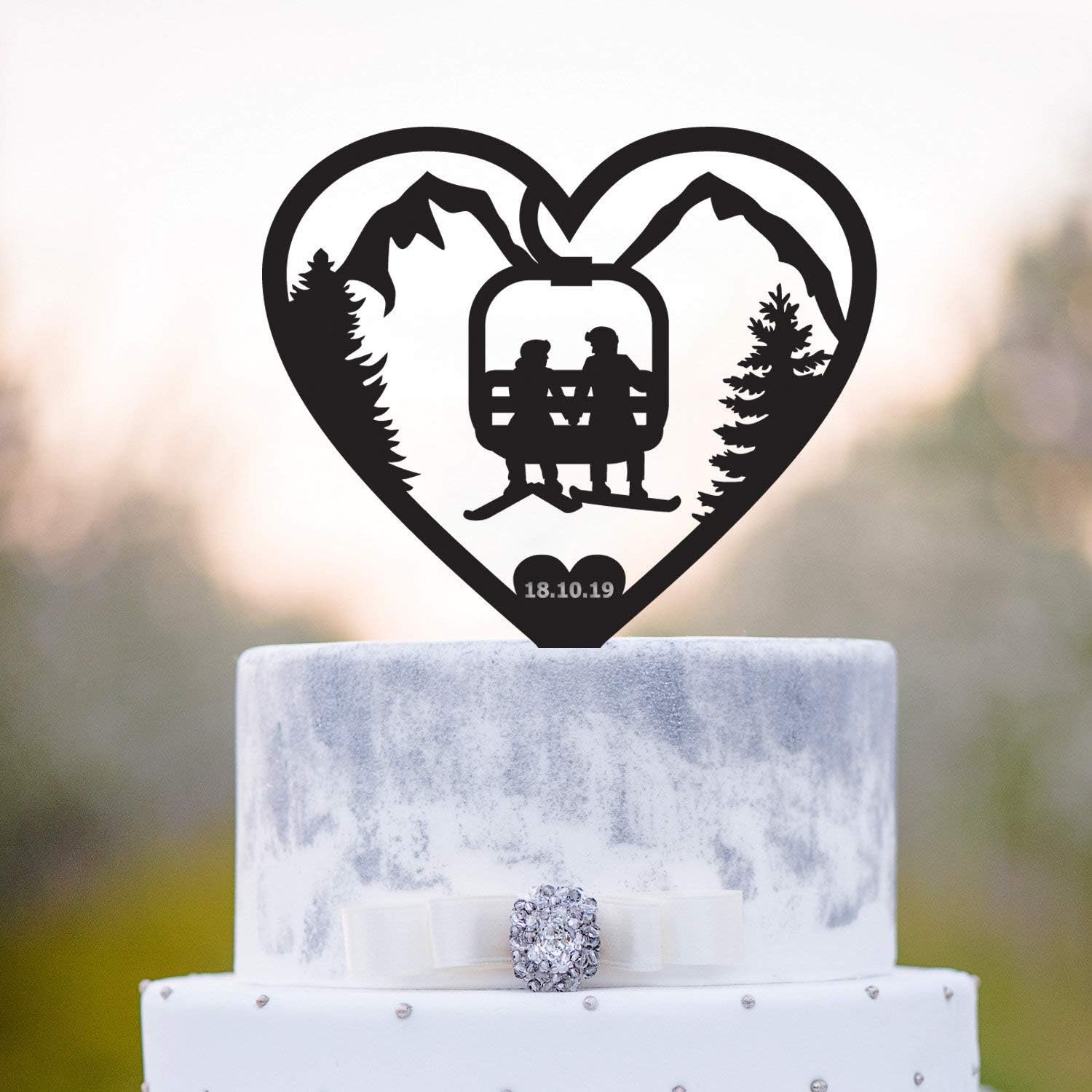 Napravi Rs Lhiver En Forme De Cœur Le Ski Decoration De Gateau De Mariage En Forme De Cœur Pour Le Ski Le Snowboard Pour Gateau De Mariage Accessoires De Decoration Ustensiles A Patisserie