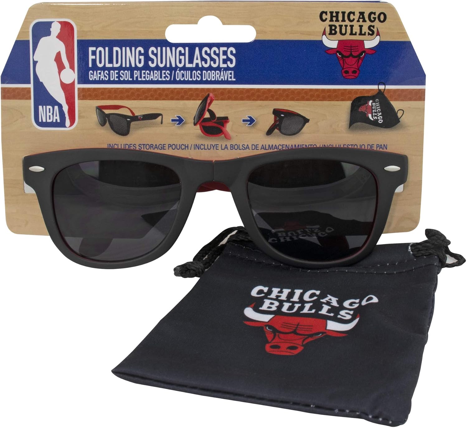 Officially Licensed NBA Chicago Bulls Folding Sunglasses: Clothing
