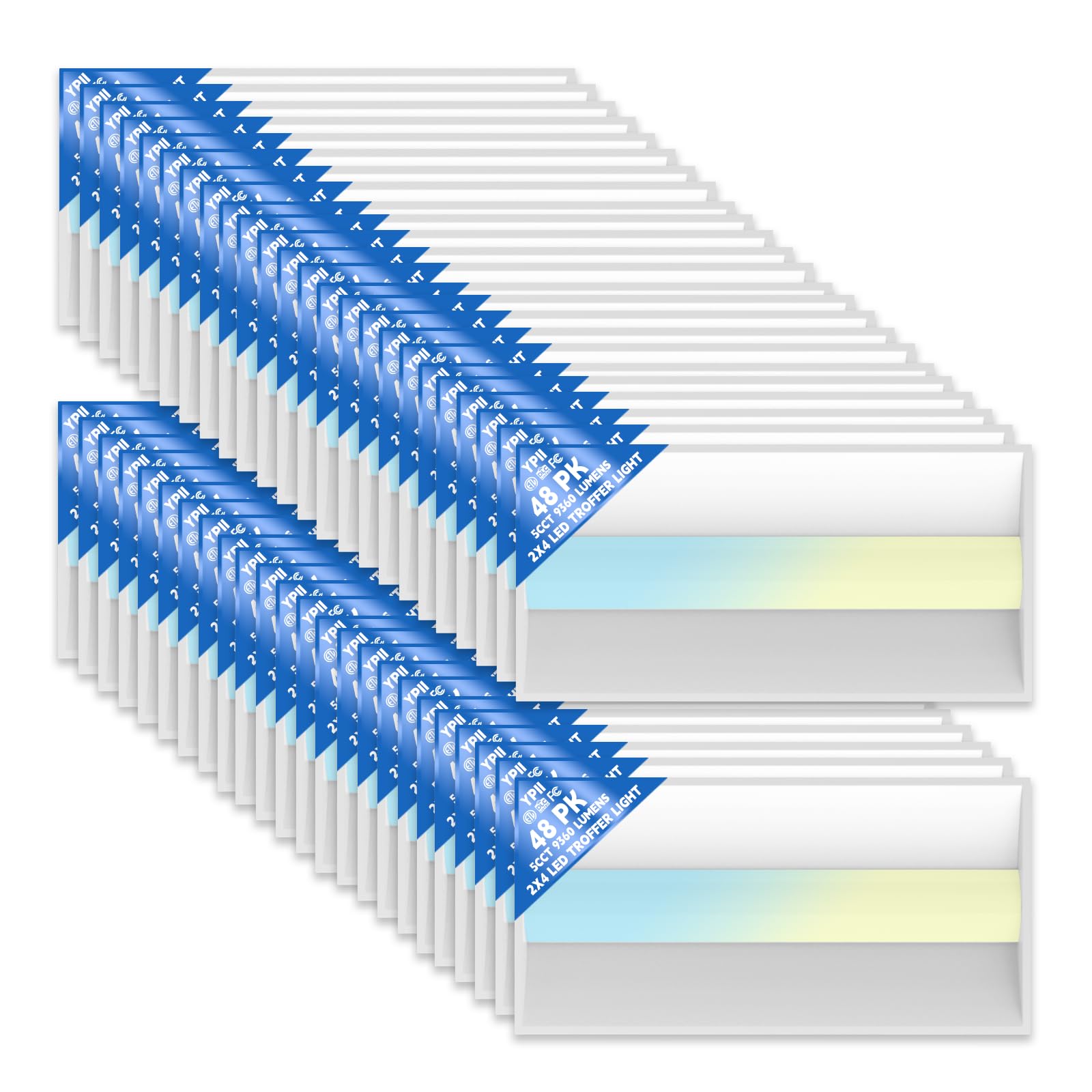 YPII 48Pack 2x4 FT LED Center Basket Troffer
