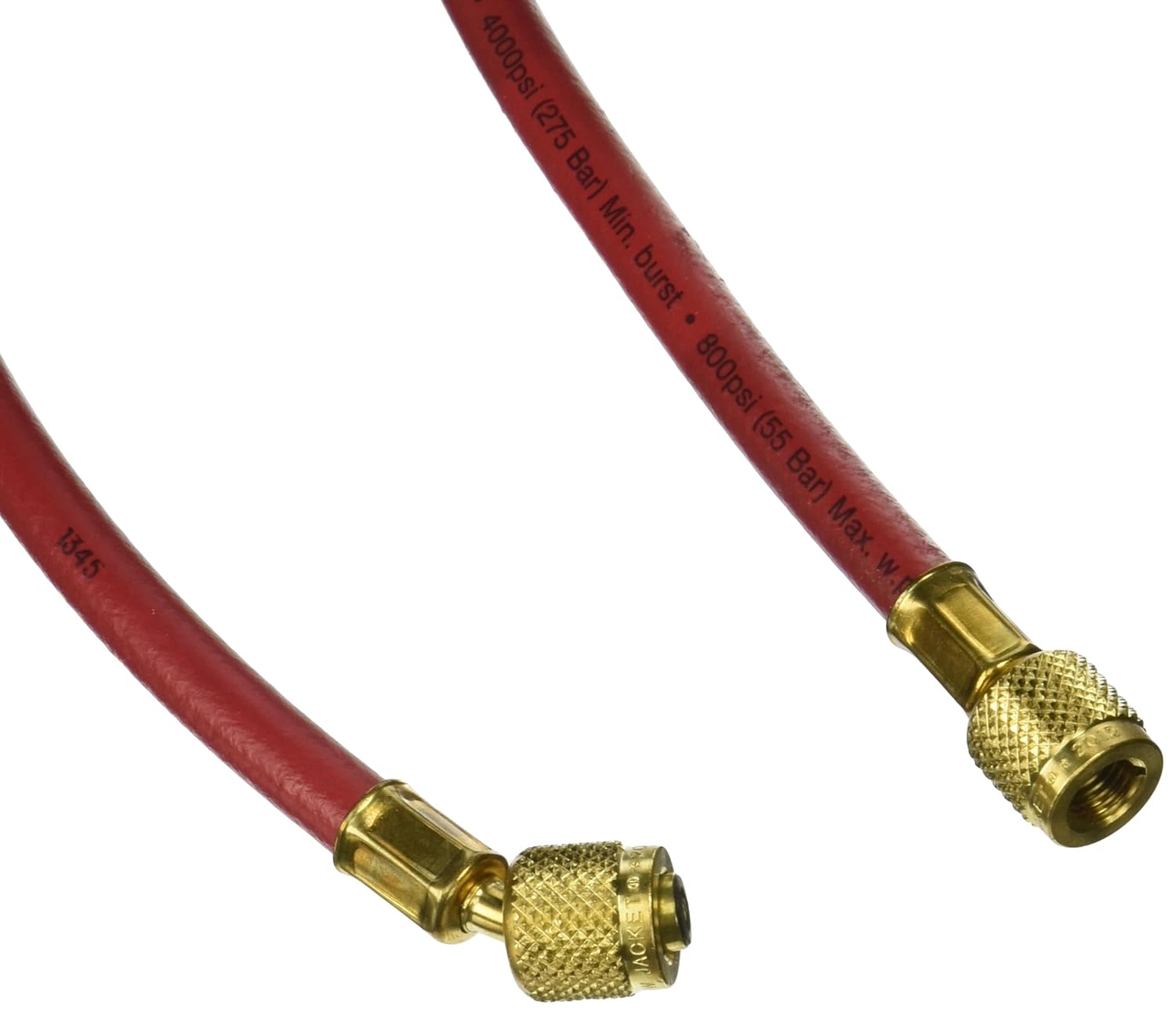 Yellow Jacket 21660 Plus II Hose Standard 1/4" Flare Fittings, 60", Red