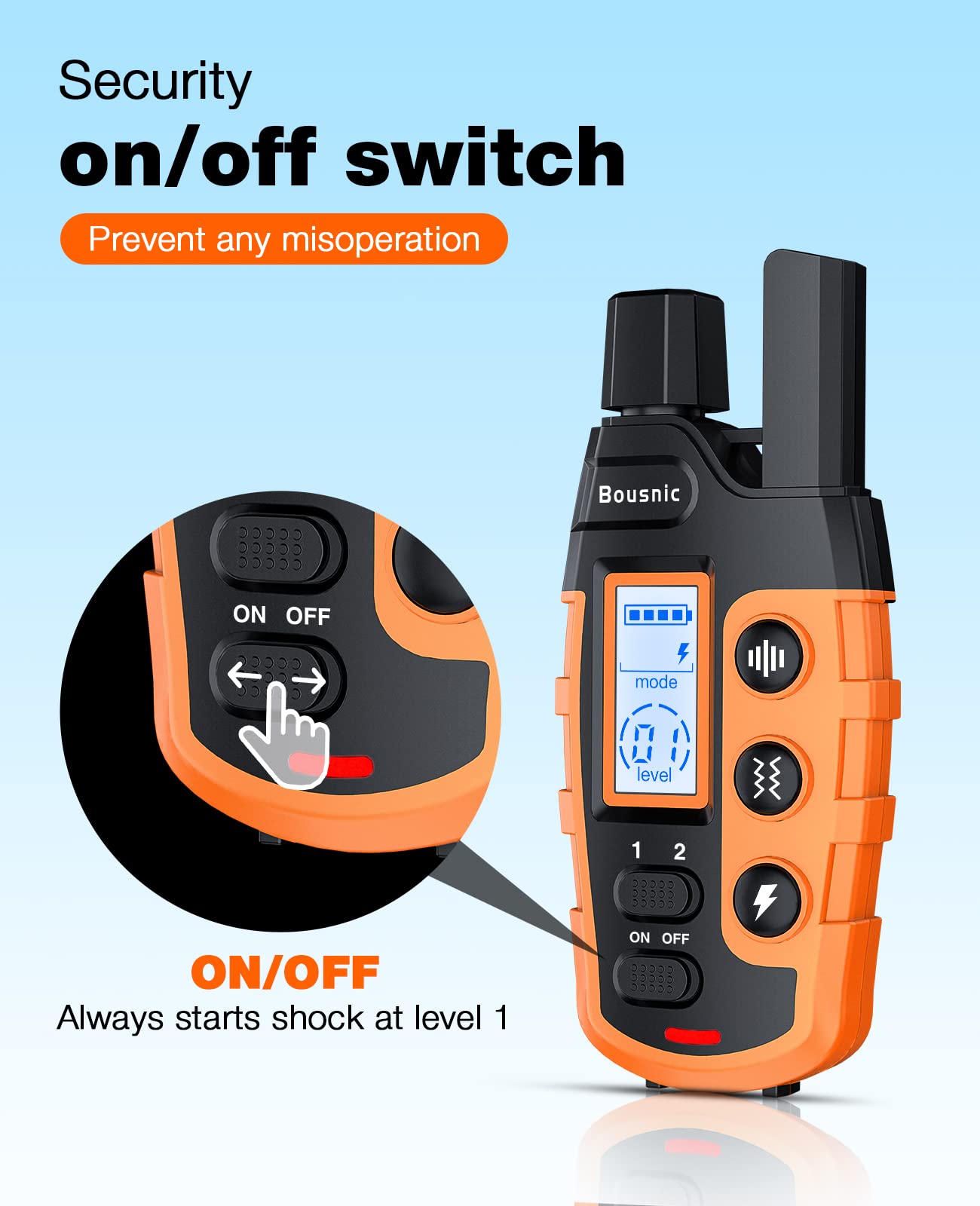 Bousnic Dog Shock Collar 3300Ft Dog Training Collar with Remote for 5