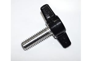 LOCEZY 1/4"-20 x 3/4" Thumb Screws with Tee/Wing Butterfly Thumb Screws (4) Black
