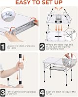 Sportneer Folding Camping Table Adjustable Height Small Portable 23.6" x 15.7" view 9