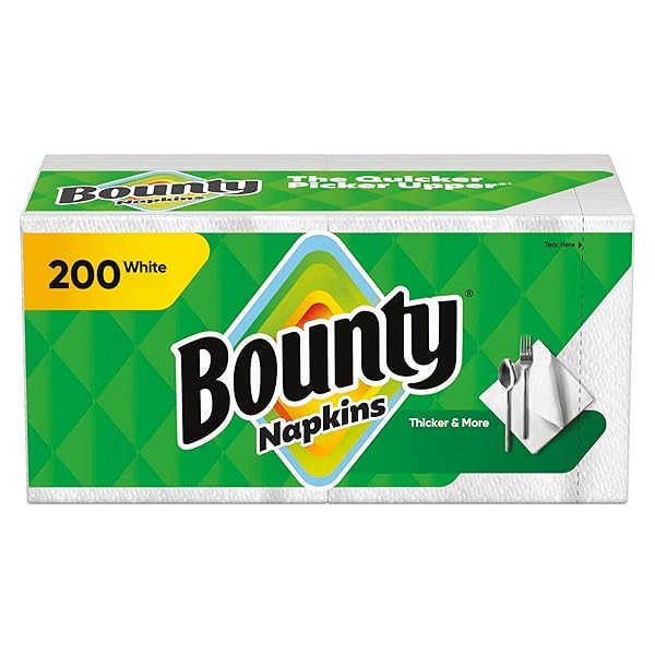 BOUNTY QUILTED NAPKINS 1-PLY 12 1/10 X 12 WHITE 200/PACK (96595PK)