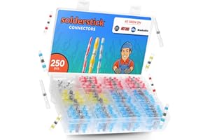 Solderstick Waterproof Solder Seal Wire Connectors Kit, Electrical Insulated Wire Splice Heat Shrink Wire Connectors with 4 Gauges - 12-10, 16-14, 22-18, 26-24 AWG (250)
