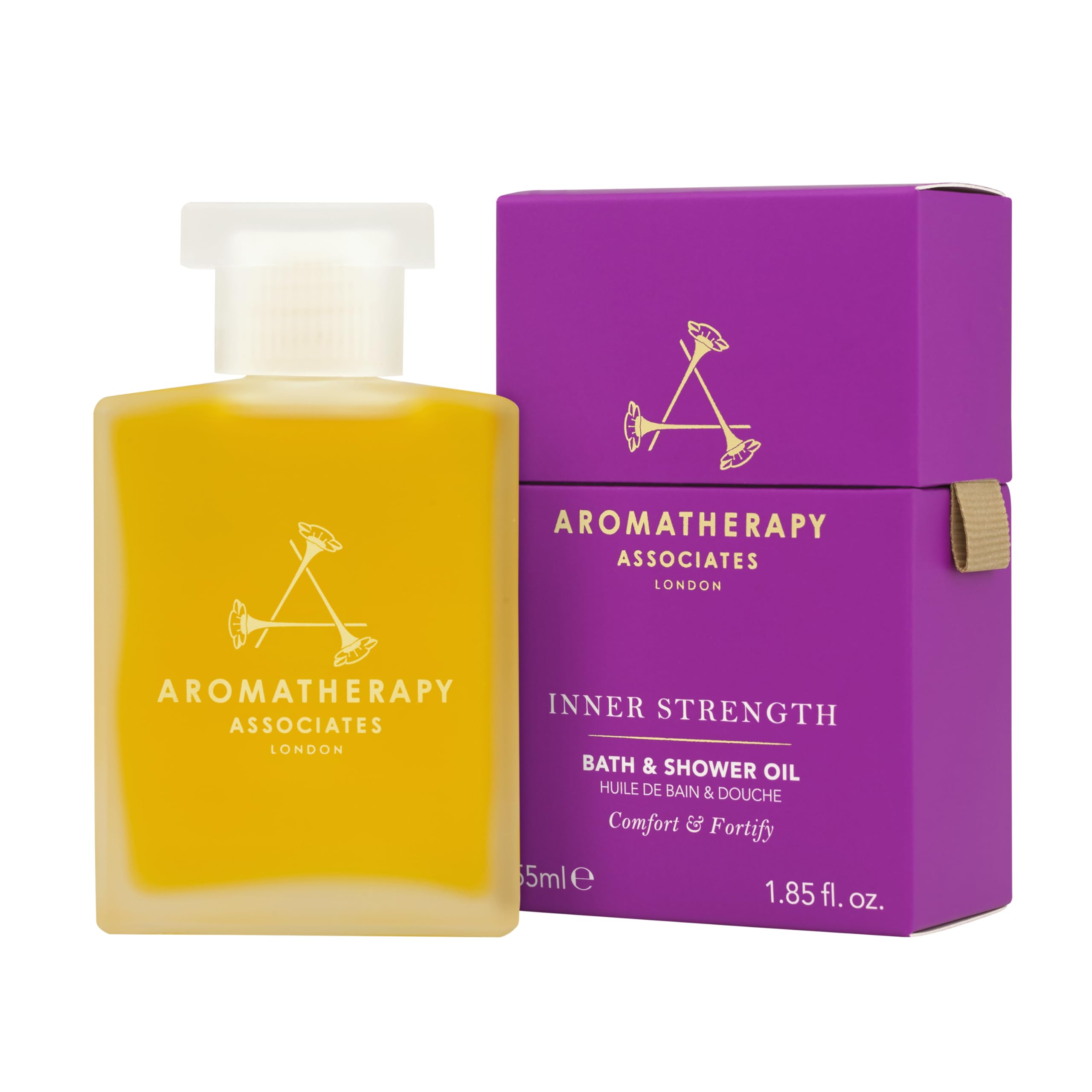 Aromatherapy Associates Bath and Shower Oil, Luxury Spa, Natural Bath, Bath Oil, Vegan, Cruelty Free, Environment Friendly (55 ml (Pack of 1), Inner Strength Bath and Shower Oil)