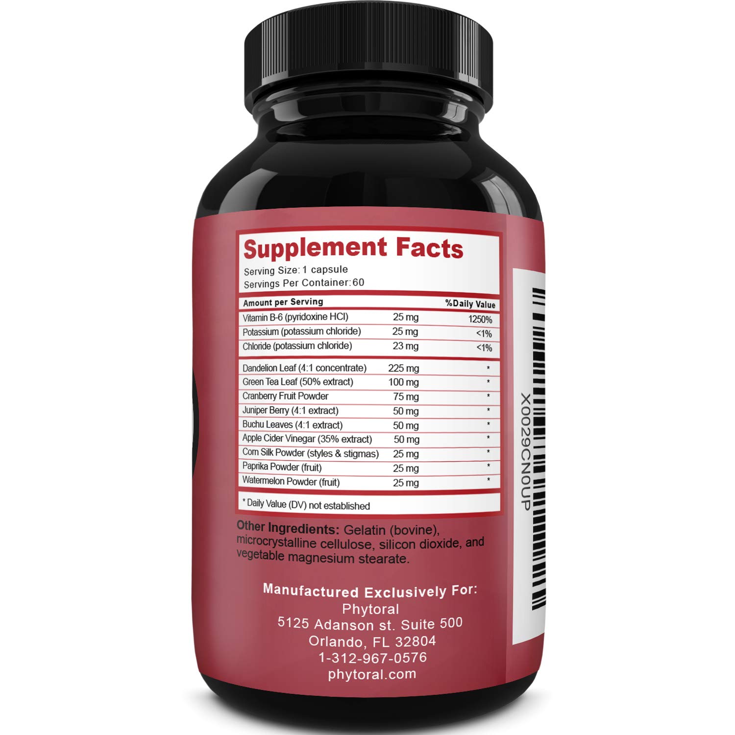 Premium Water Pills Diuretic Natural & Pure Dietary Supplement for