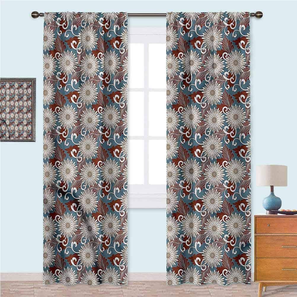 YUAZHOQI Floral Light Blocking Curtains Caribbean Botany Tropical Light Bolcking
