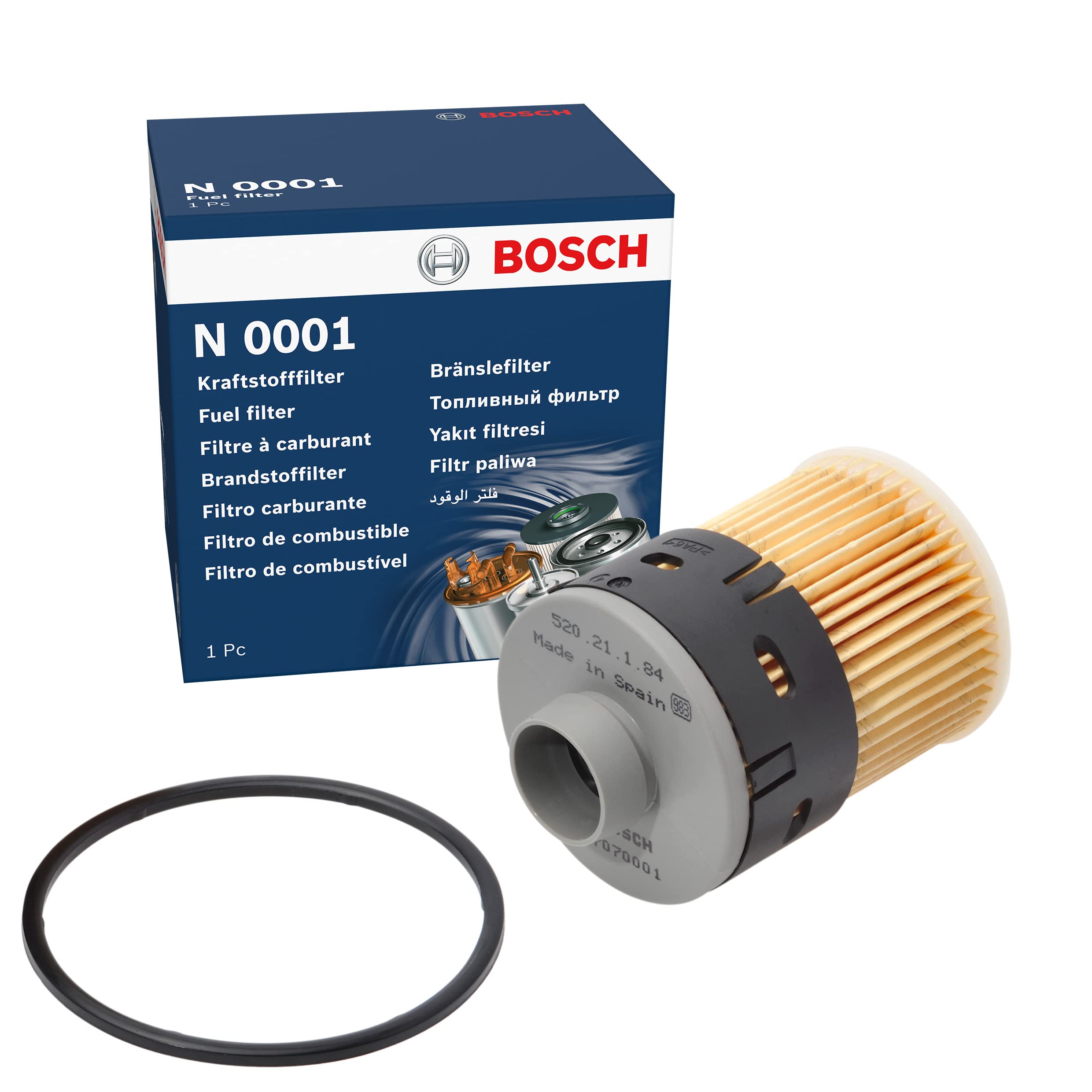 Bosch N0001 Car Diesel Filter - Separates Particles and Water from Fuel - Protects the Injection System