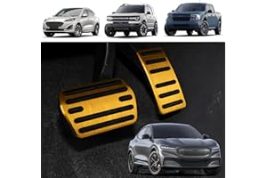 ANFOKAS for Ford Maverick 2024 2023 2022 for Ford Escape Mach E Bronco Sport Accessories Anti-Slip Sporty Auto Pedals Foot Pedal Covers Pedal Pad -Gold