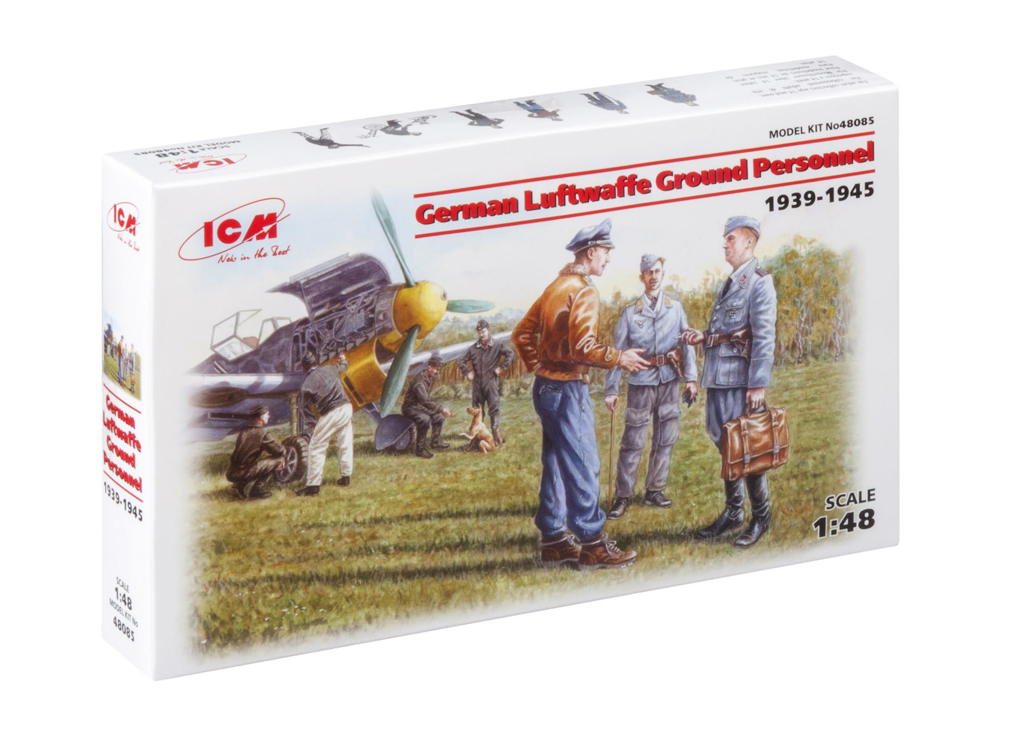 ICM 48085 German Luftwaffe Ground Personnel (1939-1945) German Model Kit, Multicoloured, Small