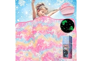 Cooling Blanket for Hot Sleepers,Glow in The Dark Blanket Unicorns Gifts for Girls,Girls Toys for 1-10 Year Old Girl Gifts,So