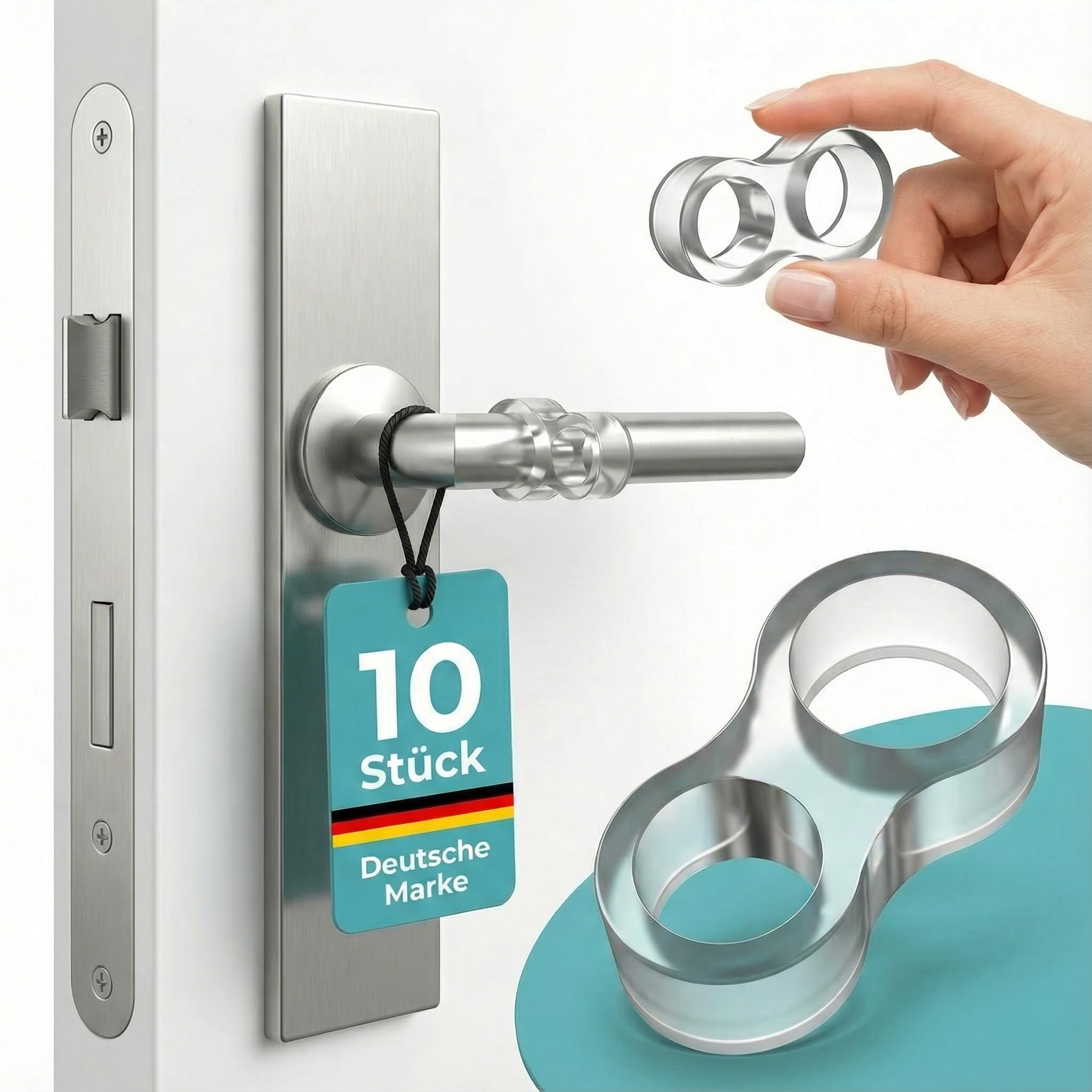 Door Stop Latch [Pack of 10] - Door Handle Buffer Transparent Silicone Door Handle Stopper & Door Handle Stopper - Wall Protection Door Handle & Door Handle Protection Door Stopper Handle