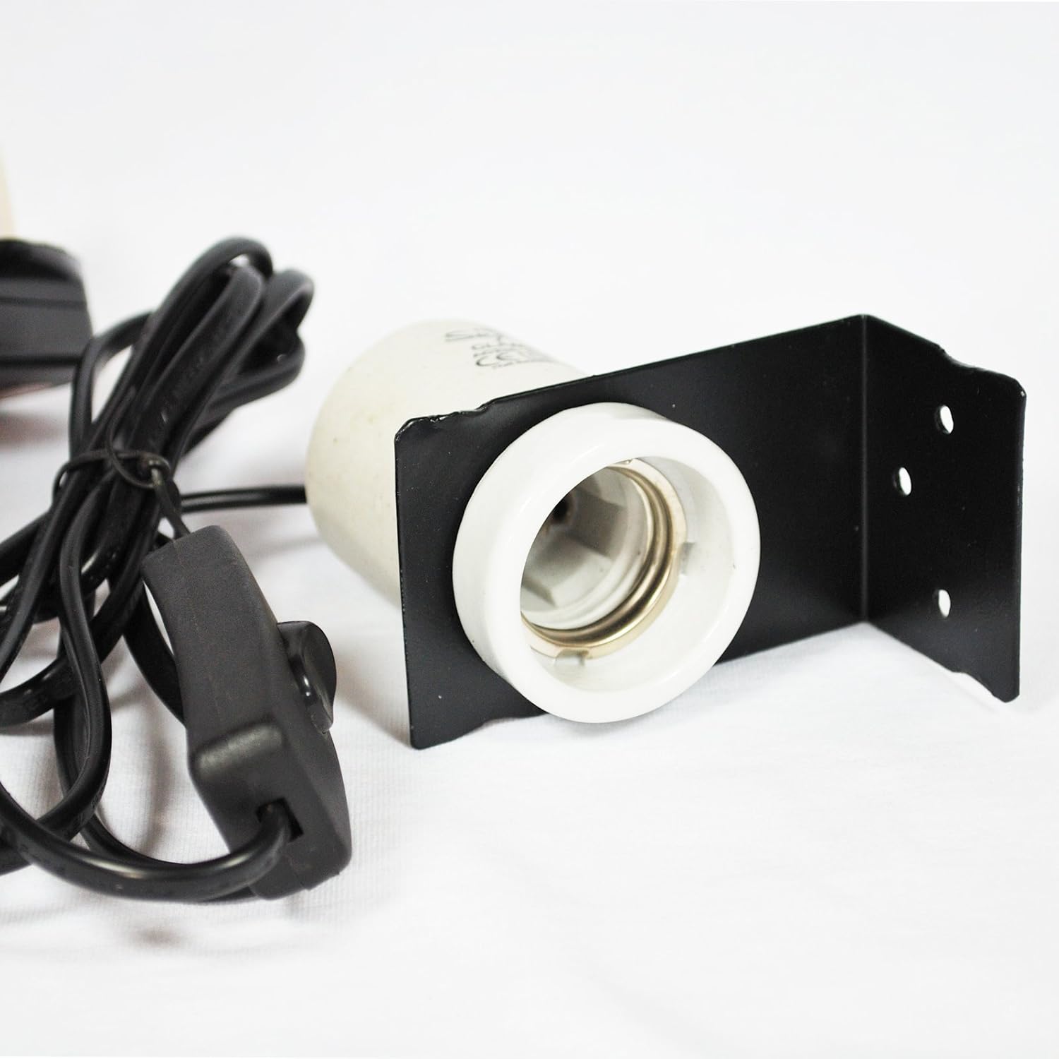 Ceramic Socket Bulb Lamp Holder with Bracket ES27 Screw Type 1.8m long