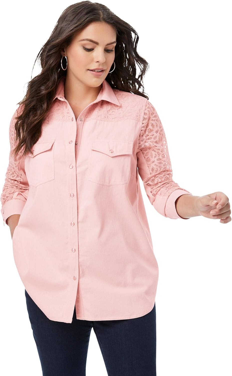 women's plus size denim big shirt