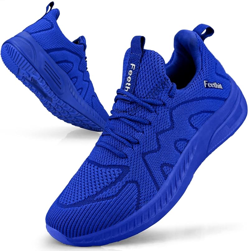 Feethit Men Running Shoes Breathable Lightweight Trainers Blue UK6