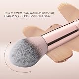 KINGMAS Foundation Double Ended Brush Angled Round Contour Bronzer Brush Brown view 5
