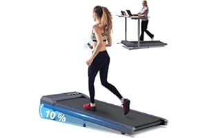 WELLFIT 10% Incline Walking Pad with Handle Bar, Foldable Treadmills for Home and Office, Under Desk Treadmill 320lbs Capacity, 3.0HP Voice Control, Portable Compact for Condo Space Saver Easy to Move