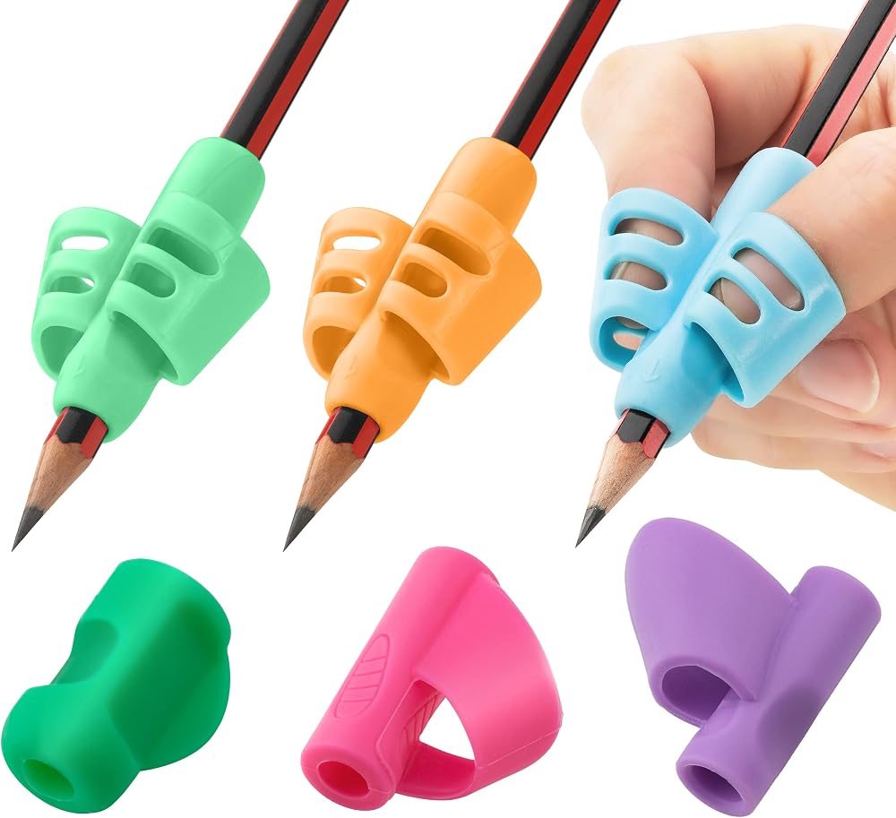 Stylo 6 Pack Pencil Grips Multicolor Assorted For Left Right Handed Kids