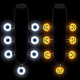 Halloween Necklace, 2PCS Glow Accessories for Trick or Treat Party Favors | Yellow White 7 Bulb Halloween Light up Necklace, Pumpkins Eyeballs Necklaces, 3 Mode Lights, Party Costume Accessory Supplies