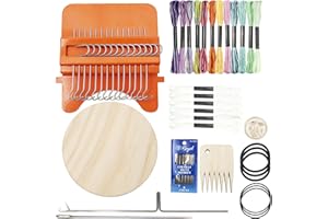 Speedweve Darning Loom, Small Loom Weaving Machine Set with 14 Hooks, Wooden Household Mending Loom Weave Tool for Artful Pat