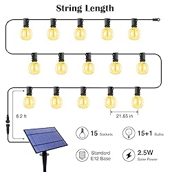 ZJOJO Solar Outdoor String Lights 35FT G40 Globe
