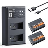K&amp;F CONCEPT LP-E17 Battery and Dual USB Charger for Canon EOS R100 R8 R50 RP R10, Rebel T8i, T7i, T6i, T6s, SL2, SL3, EOS M3, M5, M6, EOS 200D, 77D, 750D, 760D, 800D, 8000D