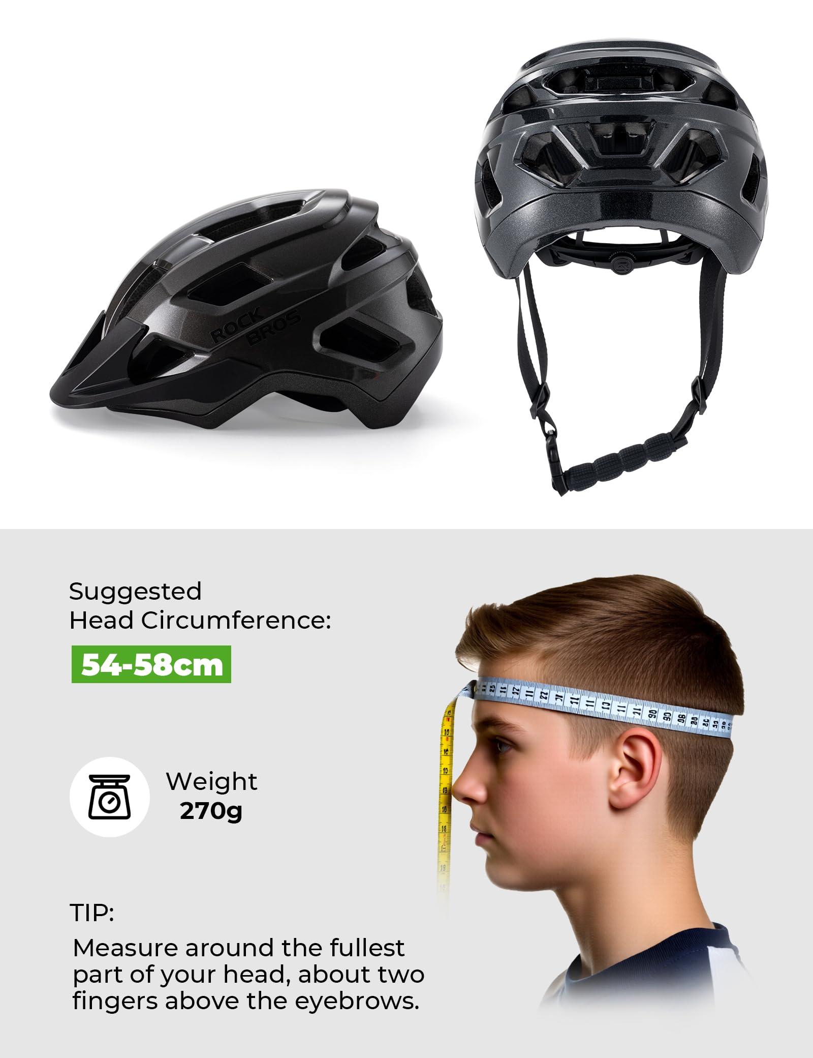 ROCKBROS Fahrradhelm für Jugendliche, Kinderhelm mit Abnehmenbarem Visier 5