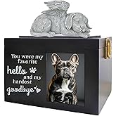 Pet Urn for Dog Ashes Keepsake Box, Hardwood Animal Memorial Gift Dog Cremation Urns Box for Pet Dogs with Photo Frame Key, Wooden Love Dogs Picture Funeral Cremation Box