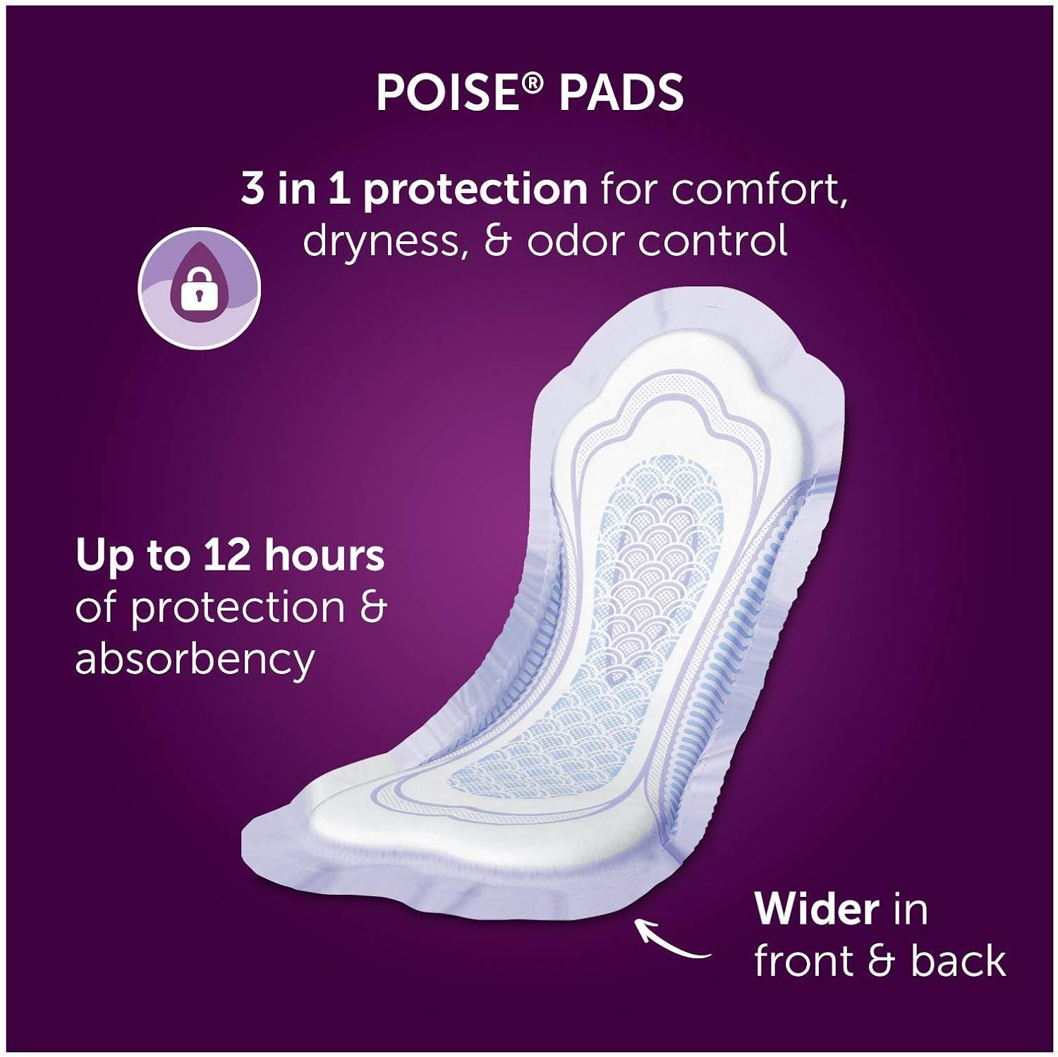 Poise Incontinence Pads, Maximum Absorbency, Long, 84 Count (2 Packs of 42) (Packaging May Vary): Health & Personal Care
