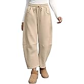 Yeokou Womens Fleece Lined Sweatpants Barrel Leg High Waist Winter Joggers Cozy Home Travel Lounge Pants with Pockets