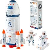 Wbzle Rocketship Toys for Kids 3-5, Space Rocket Astronaut Toy Fun Gifts | Space Shuttle Toys with Light &amp; Sound, Spaceship Figure Playsets, Concentration &amp; Learning, Educational Exploration Toy