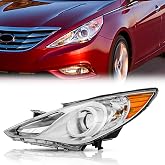TODO Headlight for HYUNDAI SONATA 2011 2012 2013 2014 Left Head Lamp Driver Side Headllamp Replacement HY2502159 92101-3Q000